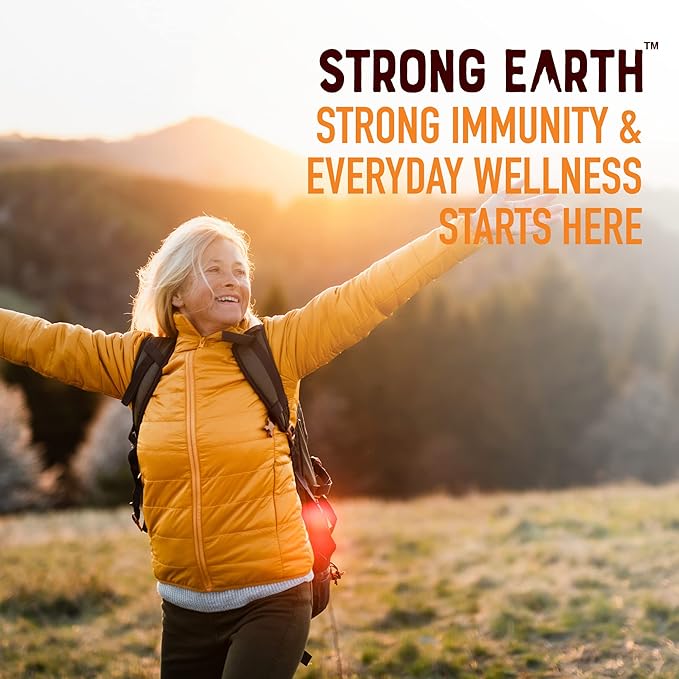 Strong Earth - Organic Immune Health Gummies with Vitamin C, Vitamin D3 Plus Zinc - Adult Immune System Boost Zinc, Vitamin C, Vitamin D Gummies - Gummy Multivitamin Immune Support Supplement (60)