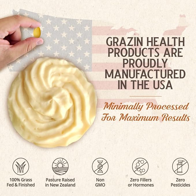 Grazin Health - Grass Fed Beef Tallow Capsules (30 Day Supply)