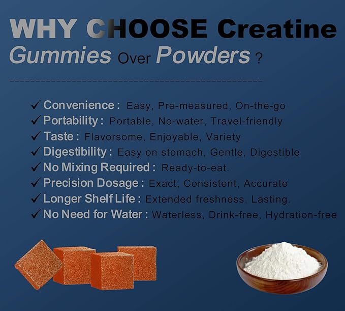 120 Creatine Monohydrate Gummies for Men & Women, Vegan-Friendly, Sugar-Free, & Tasty Chewables - Instantized Creatine Gummies (120 Count (Pack of 1), Orange)