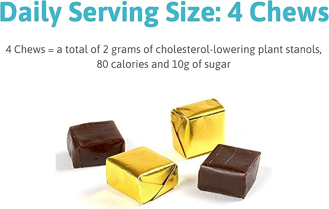 Benecol® Soft Chews - Made with Clinically Proven Cholesterol-Lowering Plant Stanols - Cholesterol Management Supplement (120 Chocolate Chews)