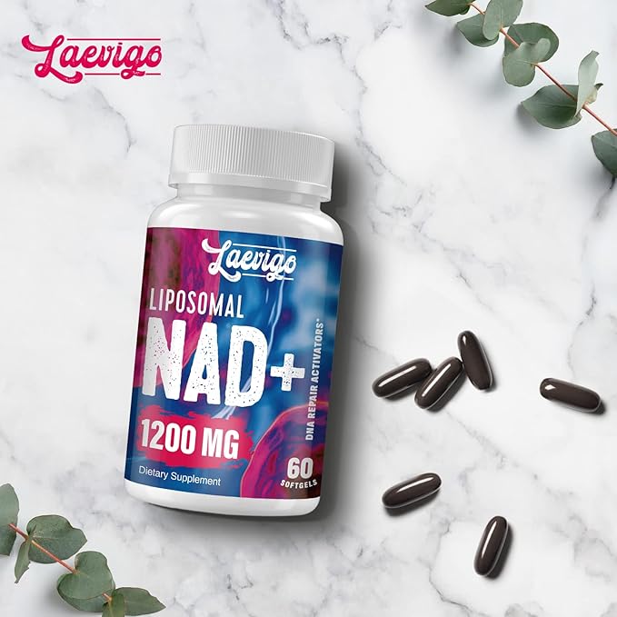1200mg Liposomal NAD+ Supplement, Ultra Purity Actual NAD Supplement, Enhanced Absorption, Boosting NAD+, Age Defense, Energy, Metabolic Repair, Optimal NAD Supplement, 120 Softgels