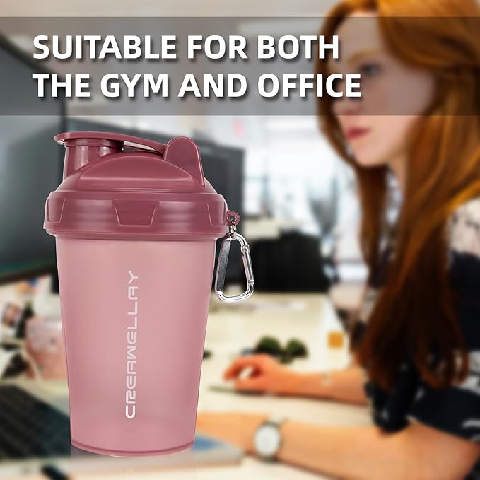 2 Pack Shaker Bottles for Protein Mixes, 17 oz Small Protein Shaker Bottle with Handle, Gym Shaker Cups with Blending Ball for Pre Workout, BPA-Free & Dishwasher Safe (Black, Pink)