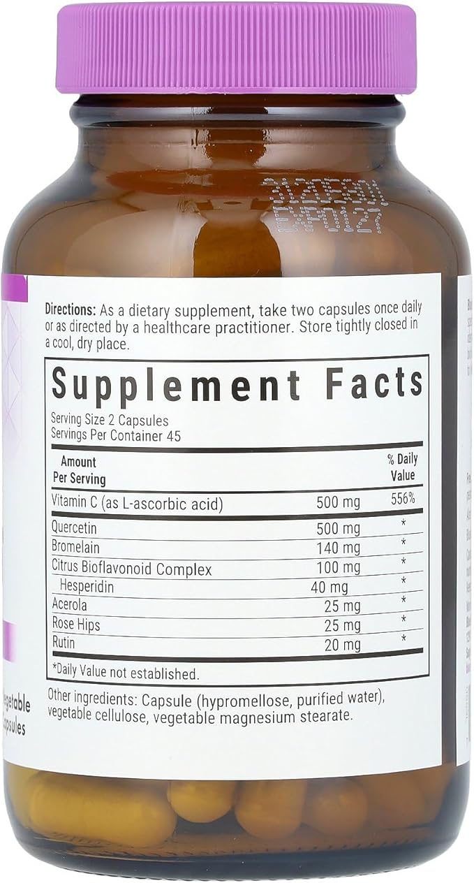 BlueBonnet Super Quercetin Vitamin C Supplement, 90 Capsules