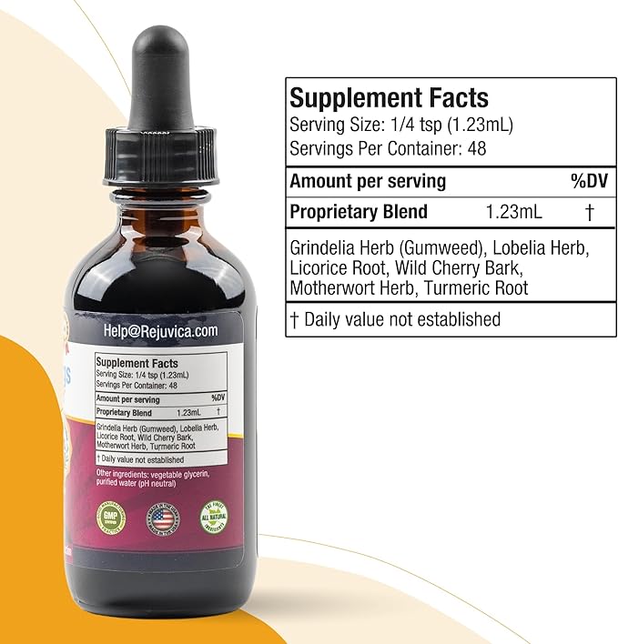 Bright Lungs - Lung Detox Support Supplement to Help Maintain Overall Lung & Respiratory Health - Grindelia, Lobelia, Licorice, Wild Cherry & More!