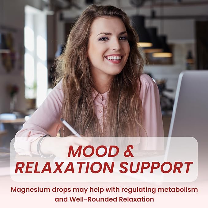 Triple Magnesium Complex Supplement, Magnesium Glycinate, Blend, Citrate Liquid Drops 1000mg with Ashwagandha, CoQ10, Vitamin B6, C, D, Zinc -Support Calm Stress Relief, Bone, Muscle, Mood 2 Pack