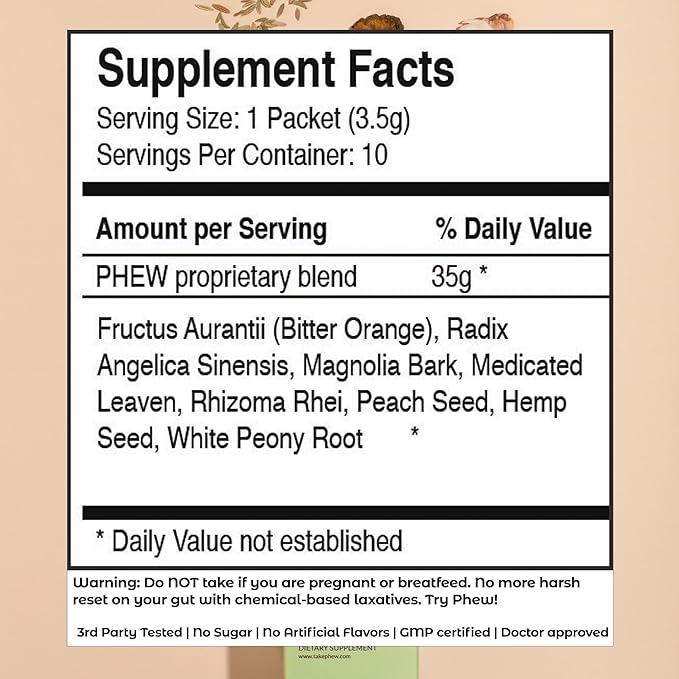 Natural Herbal Colon Cleanse for Constipation Relief and Gut Health by Phew - Colon Constipation Relief Supplement for Gentle Detox, Made with Bitter Orange, and Magnolia Bark (10 Pack)