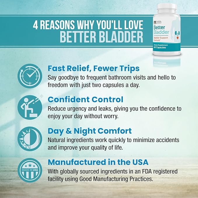 Control Supplement for Women & Men – Bladder Support Supplement to Help Reduce Urinary Leaks, Frequency & Urgency - 60 Count (1 Bottle)