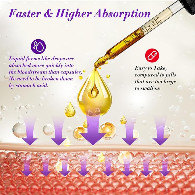 Hair Vitamins Liquid Biotin, Collagen & Hyaluronic Acid – multivitamin Hair Growth for Women and Men Supports Hair, Skin & Nails | Vitamin B Complex | 98% Faster Absorption Than Pills-001