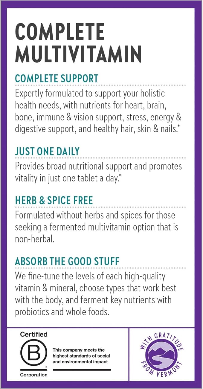 New Chapter One Daily Multivitamin for Immune, Energy & Stress Support, 20+ Nutrients Fermented with Probiotics & Whole Foods, Made with Organic Vegetables - 72 ct