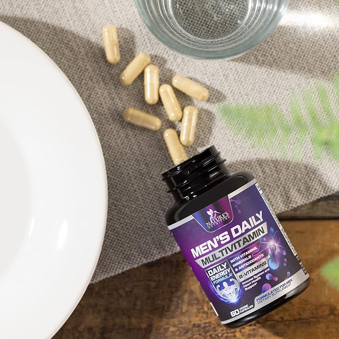 Multivitamin for Men - Mens Multivitamins for Daily Nutritional Support, Men's Multivitamin with Vitamin A, C, D, E, B12, Zinc & More, Immune Health & Energy Support Vitamins Supplement - 60 Capsules