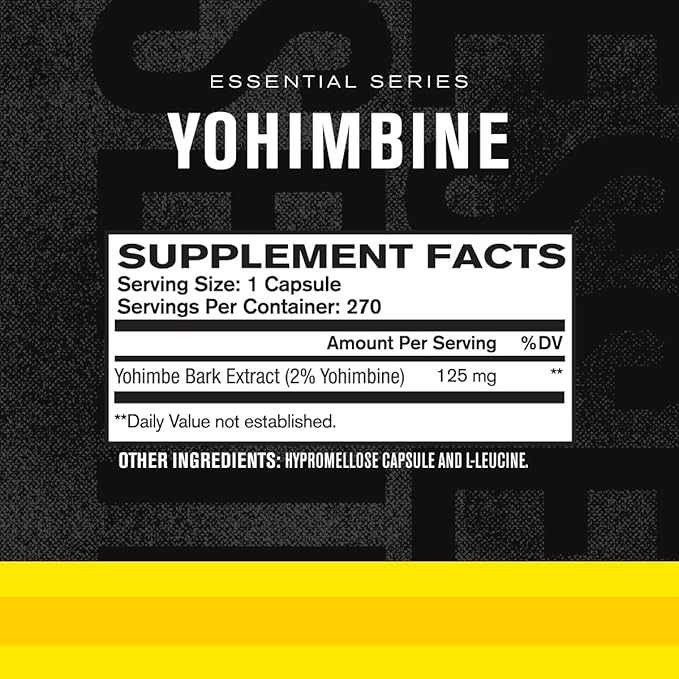 Jacked Factory Yohimbine Extra Strength Supplement, 270 Capsules - Premium Yohimbe Bark Extract for Experienced Users - Body Recomposition, Energy & More - Zero Fillers - 270 Veggie Capsule Pills