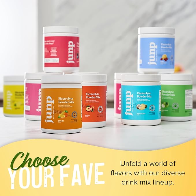 JUNP Electrolytes Powder No Sugar No Carbs – Lemonade Keto Electrolyte Drink Mix - Potassium & Salt Hydration Powder Electrolytes - Zero Calorie Sugar Free Electrolyte Powder, Kosher, 90 Servings