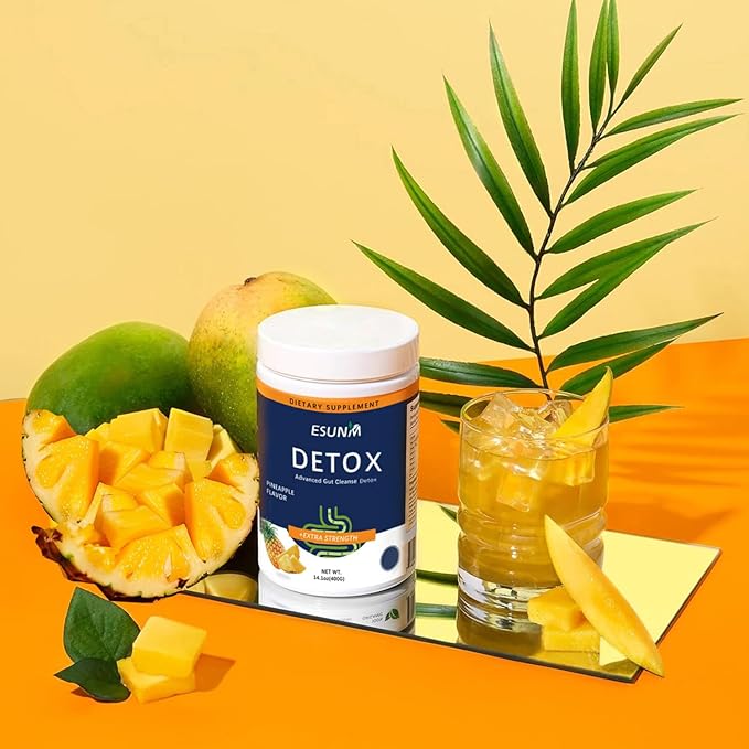 EUSNM Natural Colon Cleanse & Detox,Advanced Gut Cleanse Detox for Women & Men,Detox Powder with Digestive Enzymes & Probiotics, 38 Servings