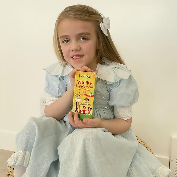 Herbion Naturals Vitality Supplement for Children - Promotes Growth and Appetite - Relieves Fatigue - Improves Mental and Physical Performance – 5 fl oz, For Kids 1 Year and Above, Pack of 2