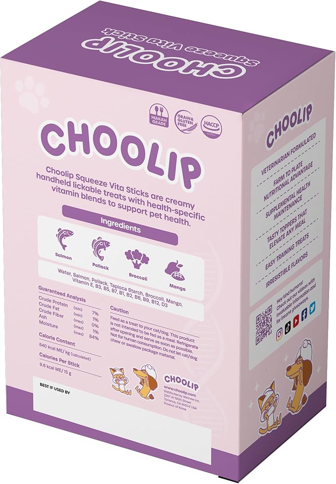 Squeeze Vita Stick Lickable Treats for Dogs & Cats. 49 Skin & Coat Support Sticks with Essential multivitamins. Soft and Tasty Paste for All Life Stages, Supporting Skin & Coat Health