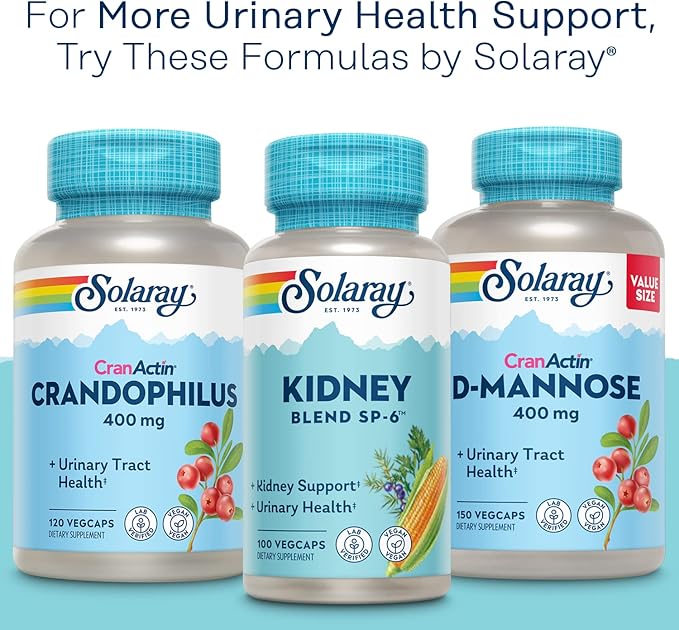 SOLARAY CranActin Cranberry Extract 400 mg - Cranberry Supplements for Women and Men - Bladder and Urinary Tract Health Support with Vitamin C - Vegan, 60-Day Guarantee, 180 Servings, 180 VegCaps