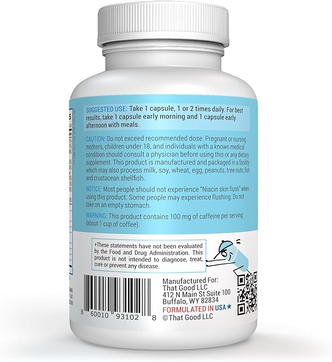 That Good Supp Co - That Good Energy Natural Energy Supplements for Women & Men - All Day Energy Pills - Energy and Focus Supplement - Sugar Free Keto Friendly B Vitamins Packed - Made in USA