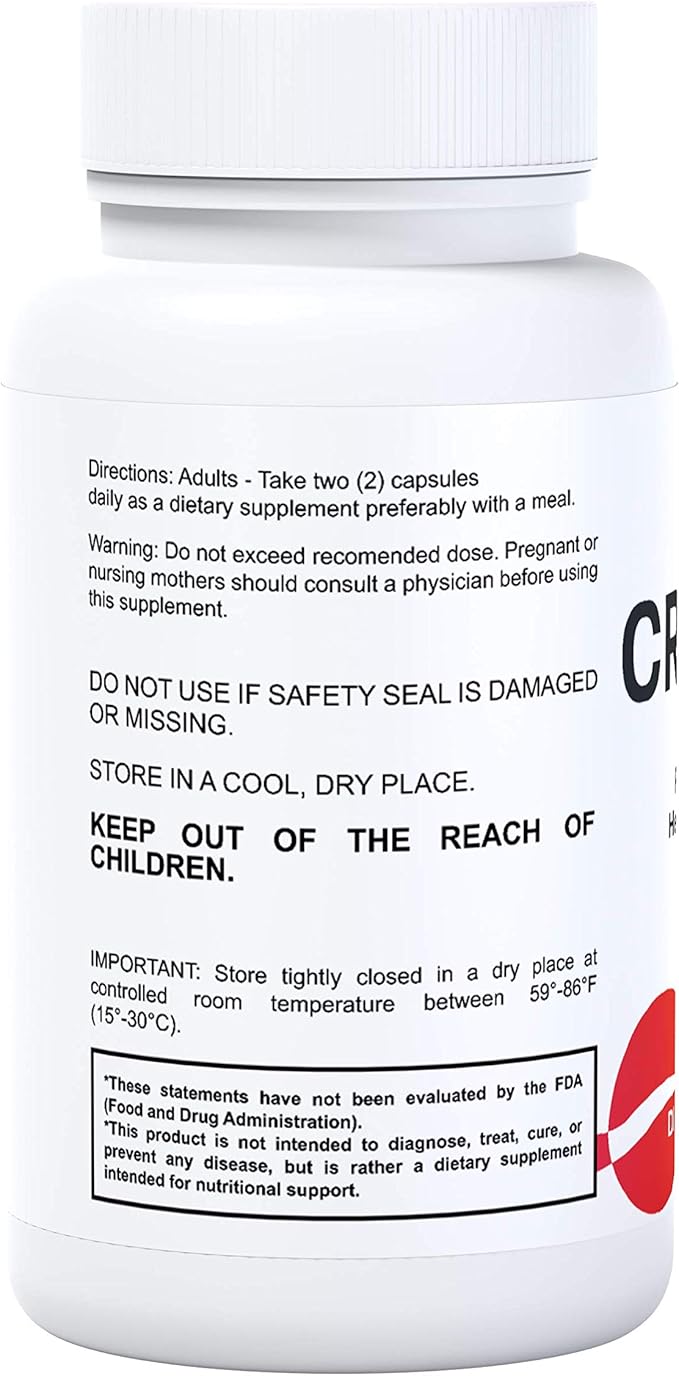 Creatina Monohidratada - Resistencia Muscular - Recuperación Muscular - Masa Muscular - Suplemento para ejercicio - CREATINA 60 CAPSULAS 1000 MG