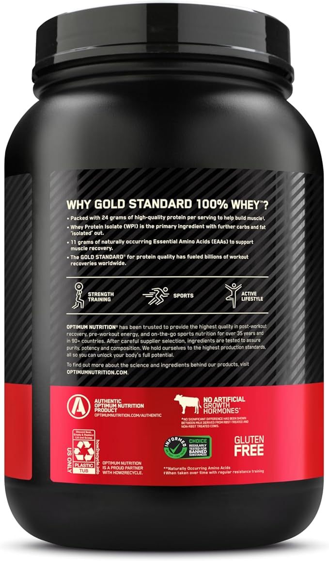 Optimum Nutrition Gold Standard 100% Whey Protein Powder, Mocha Cappuccino, 2 Pound (Packaging May Vary)