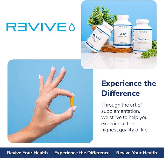 Revive MD Vitamin B Complex Capsules - Supports Heart Health & Immune System - B-Complex Vitamin Supplement for Women & Men - Vitamin B12 Complex Promotes Healthy Brain Function & Boosts Energy