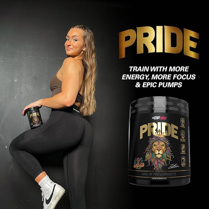 EHP Labs Pride Pre Workout Powder Energy Supplement - Sugar Free Preworkout for Men & Women, Energy Powder Boost Drink with BCAA - 280mg of Caffeine - Jungle Fruits (40 Servings)