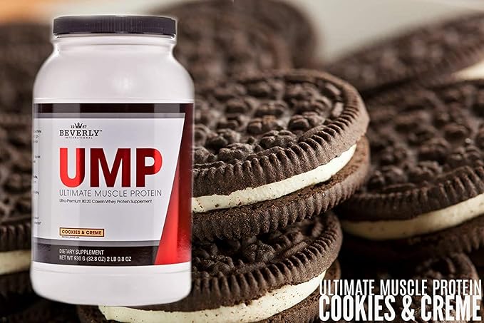 Beverly International UMP Protein Powder, Cookies & Cream. Unique Whey-Casein Ratio Builds Lean Muscle. Easy to Digest. No Bloat. (32.8 oz) 2lb .8 oz