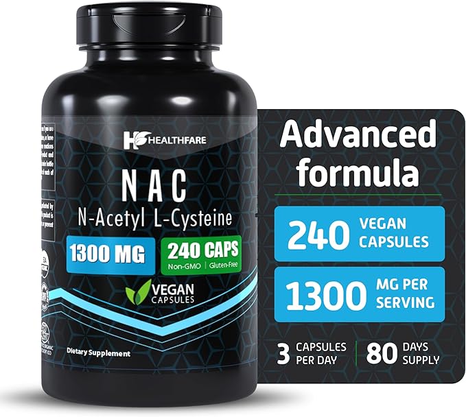 N-Acetyl L-Cysteine (NAC) | 1300mg | 240 Capsules | Traditional Herb Supplement for Prostate and Urinary Health