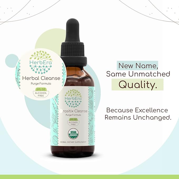 Herbal Cleanse Organic Alcohol-Free Tincture | Detox and Cleanse Formula, Extract Supplement | Organic Wormwood Herb, Black Walnut Hull, Cloves Flower Buds | Purge Extract (4 fl oz)