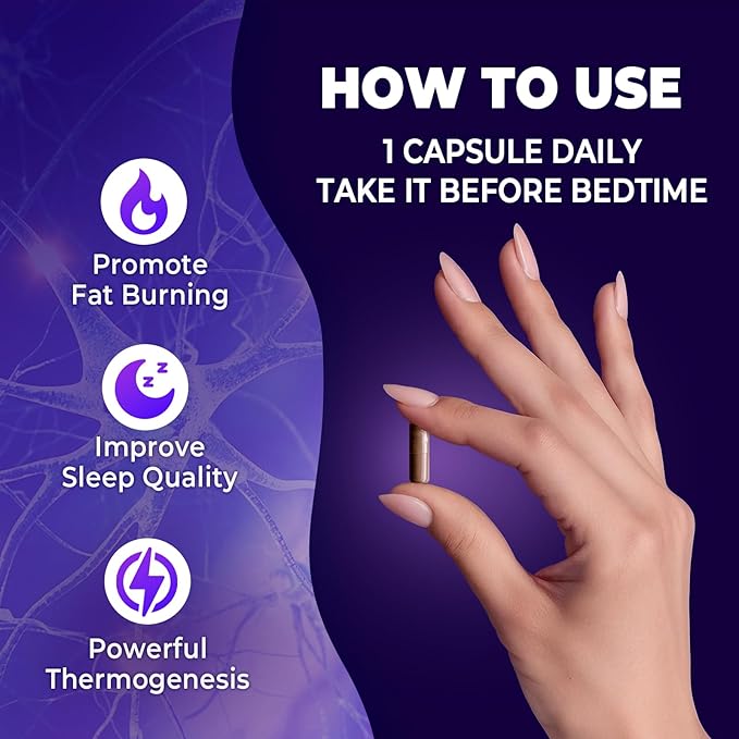 Sleep Burn Night Time Fat Burner,Night Shred Fat Burner and Natural Sleep Support for Men and Women,Metabolism Booster with Vitamin B6,L-Theanine Melatonin Astragalus Ceylon Cinnamon Berberine 60ct