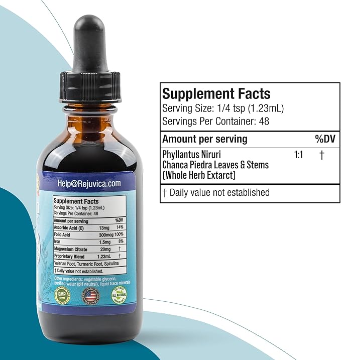 Rejuvica Health Cleanse Drops - Advanced Kidney & Gallbladder Cleanse Support Supplement - Liquid Delivery for Better Absorption - Chanca Piedra Used in Amazonian Rainforest