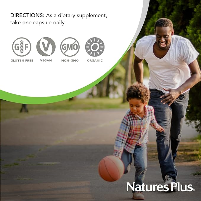 Natures Plus Source of Life Garden Certified Organic Vitamin K2-120 mcg, 60 Vegan Capsules - Bone Health Supplement - with Natural Whole Food Enzymes - Vegetarian, Gluten-Free - 60 Servings