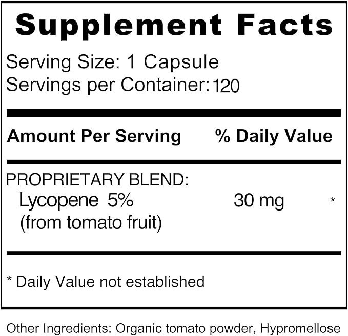 Jiva Botanicals Lycopene Capsules - Antioxidant Support - Premium Lycopene Supplement from Tomato Fruit - 120 Veggie Capsules