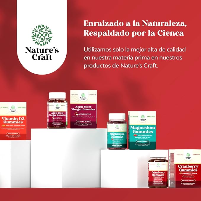 Gomitas ACV de Vinagre de Sidra de Manzana – Suplemento de Energético Natural con la Madre para la Limpieza del Cuerpo, Apoyo Inmunológico y Salud Intestinal – ACV con Vitamina B12 y Raíz de Betabel