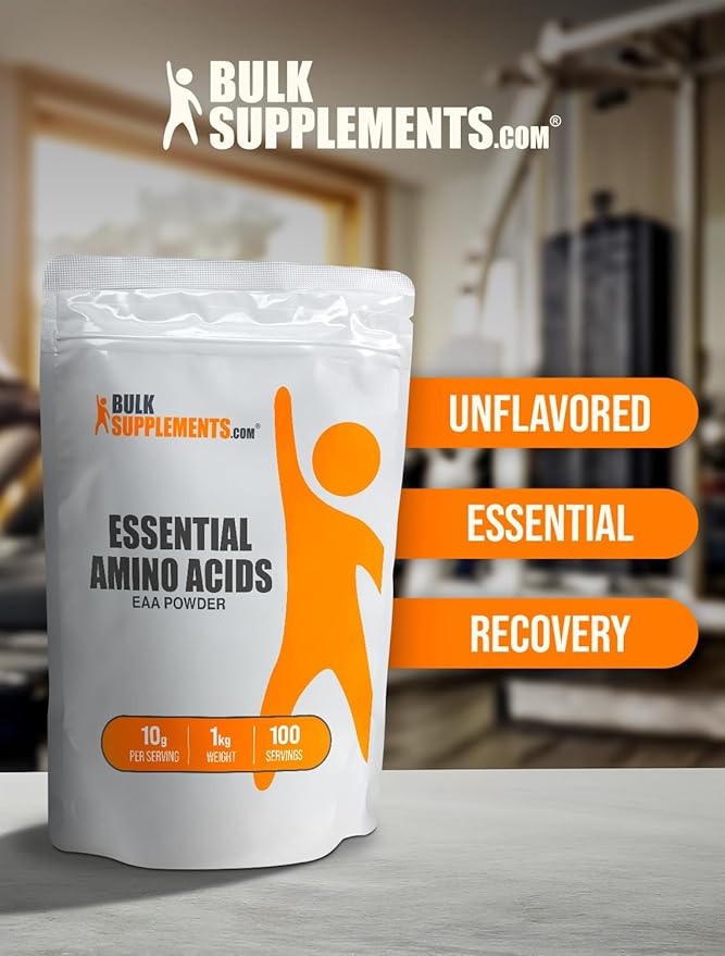 BulkSupplements.com Essential Amino Acids Powder - Essential Amino Acids Supplement, EAA Powder - Unflavored & Gluten Free, 10g of EAAs Amino Acids per Serving, 5kg (11 lbs) (Pack of 5)