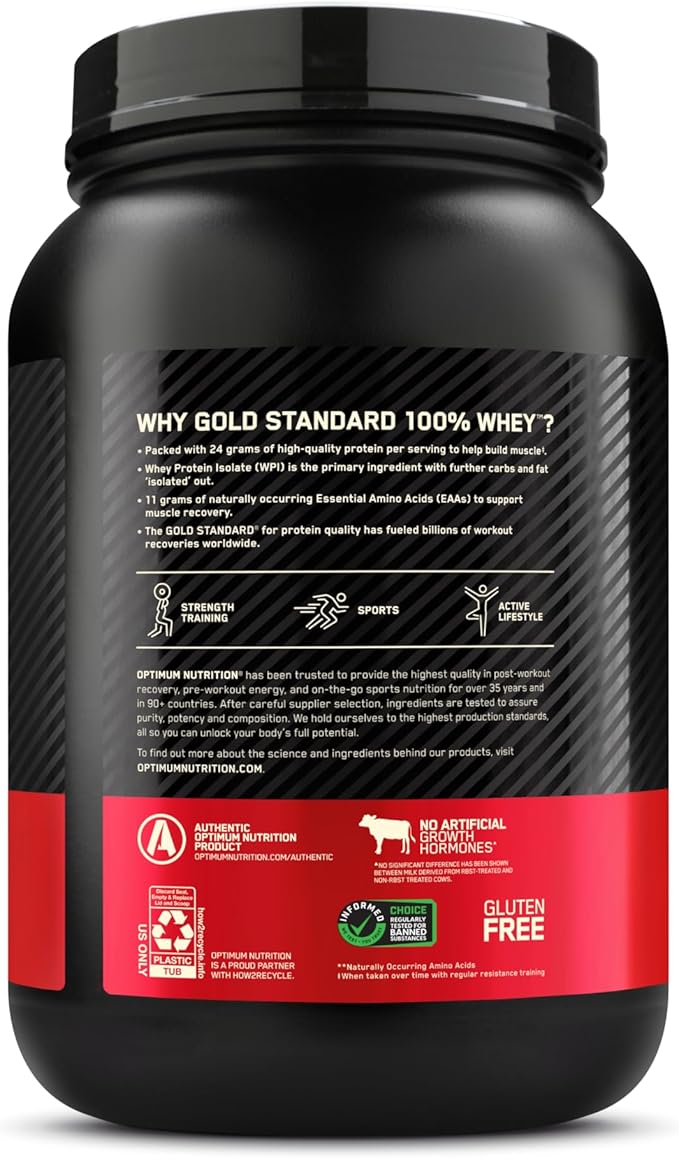 Optimum Nutrition Gold Standard 100% Whey Protein Powder, Rocky Road, 2 Pound (Packaging May Vary)