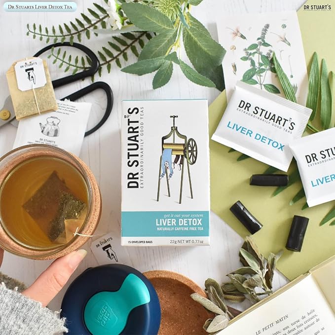 Dr Stuart's Liver Detox Tea - 90 Teabags (15 bags x Pack of 6) | with Dandelion Root, Centaury Herb & Milk Thistle | Supports Healthy Liver | Naturally Caffeine Free
