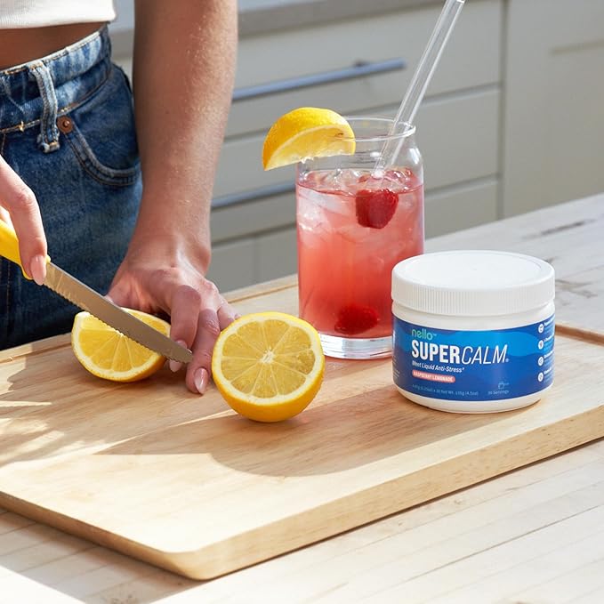 Nello Supercalm Drink Mix - Ashwagandha KSM 66, Magnesium Glycinate, L-Theanine, Vitamin D3 - Ashwagandha Root Extract, Magnesium & L-Theanine Supplement - (30 Servings) - 3 Pack