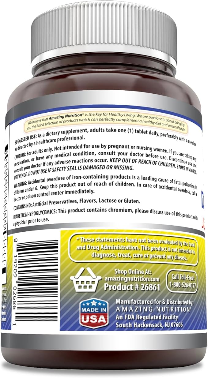 Amazing Formulas Daily Multivitamin Tablets (Non-GMO) - Just 1 Tablets A Day Formula A Complete Multivitamin to Support Cardiovascular Health, Immune Functions, Visual Functions & More* (250 Count)