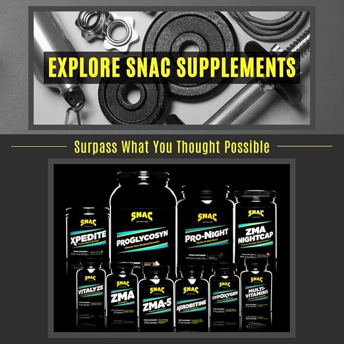 SNAC ZMA-5 Sleep Aid Supplement, Promote Muscle Recovery & Growth, Immune Support, & Restorative Sleep with Zinc, Magnesium & 5-HTP, Post Workout, Before Bed ZMA Supplements 90 Veggie Capsules