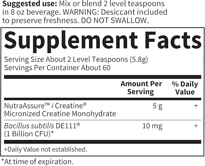 Garden of Life Creatine Monohydrate Powder for Women and Men, Micronized Pre Workout with Probiotics for Muscle, Strength, Performance, Sport Amino Energy, About 60 Easy to Mix Unflavored Servings