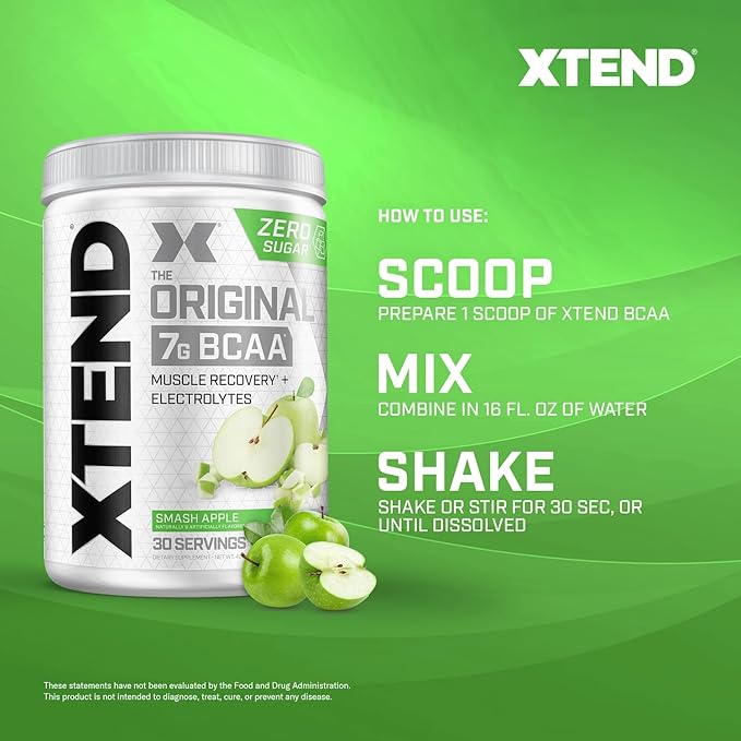 Xtend XTEND Original BCAA Powder 7g BCAA and 2.5g L-Glutamine, Sugar Free Post Workout Muscle Recovery Drink with Amino Acids for Men & Women, 30 Servings