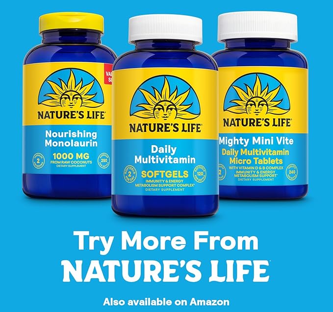 Nature's Life Daily Multivitamin for Men and Women - Complete Multivitamin with Iron - Daily Value of Most Essential Vitamins and Minerals - Healthy Energy and Immune Support - 60 Serv, 120 Softgels