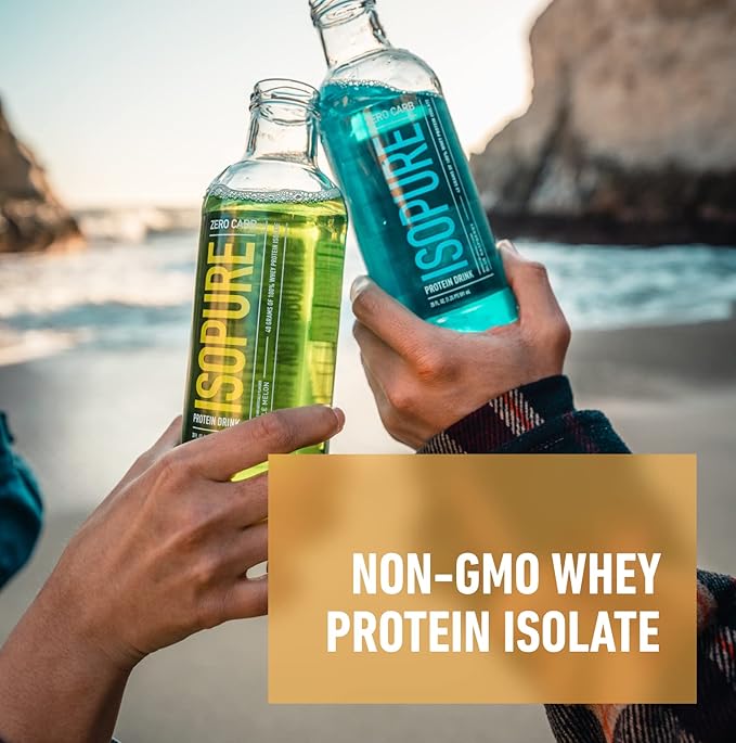 Isopure Zero Carb 32g Protein Ready-to-Drink, Whey Protein Isolate, Lemonade, 16 Fl Oz (12 Bottles)