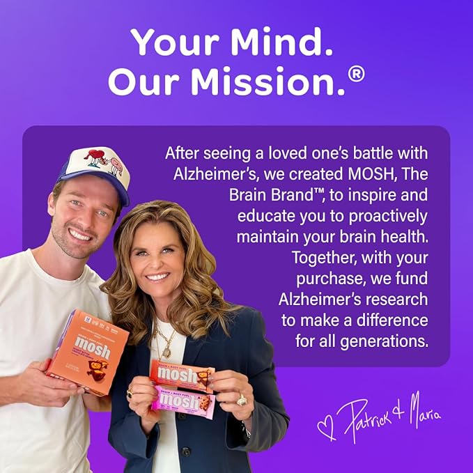 MOSH Blueberry Almond Crunch Keto Protein Bars, High Fiber, Low Carb, Gluten Free, High Protein, Brain Healthy Snack, 12 Count