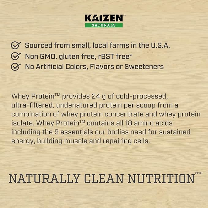 Whey Protein. Grass-fed Whey, Lactose Free, Gluten Free, Non-GMO, No Artificial Ingredients, 5.7g BCAA, 2.7g Leucine, EAA 11.9, Locally Sourced/Minimal Ingredients, 22 Servings, 1.5lb