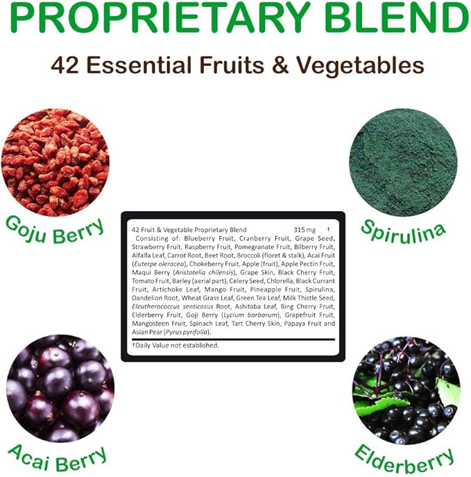 Vegan Multivitamins for Men & Women - Vitamins A , B Complex , C , D3 , Zinc , Magnesium , Spirulina , Antioxidants - Daily Multivitamin Mineral Supplement with Proprietary Fruit & Vegetable Blend