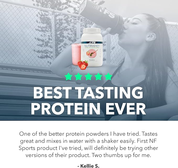 NF Sports Post Workout Nutri Whey Protein Powder, Dietary Supplement, Amino Energy, Supports Immunity, BCAA Powder, Helps Fight Stress (Alpine Strawberry Powder, 828g, 23 Servings)