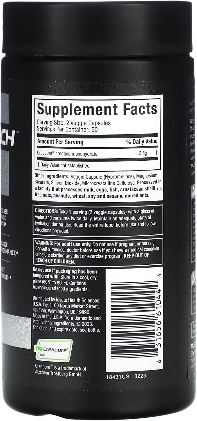 MuscleTech Platinum 100% Creatine Pills | Creatine Monohydrate Pill| | Muscle Recovery + Builder for Men & Women | Workout Supplements | 100 Count