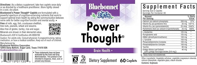 BlueBonnet Power Thought Supplement, 60 Count