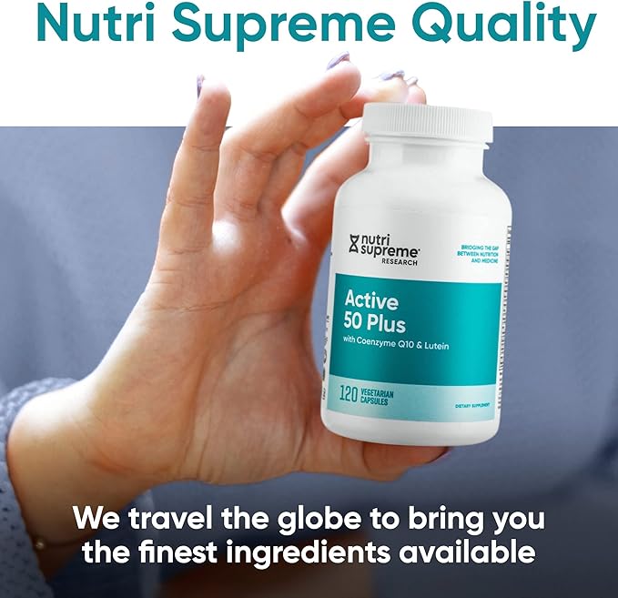 Nutri Supreme Active 50 Plus, CoQ10, Lutein, ALA, and Turmeric, Advanced Formula for Healthy Aging and Vitality, 120 Vegetable Capsules